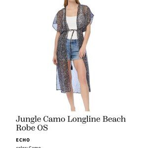 ECHO Jungle Camo Longline Beach Robe OS NWT